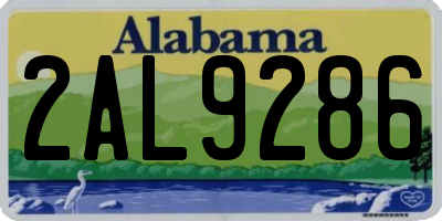 AL license plate 2AL9286