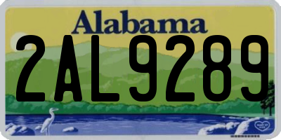 AL license plate 2AL9289