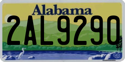 AL license plate 2AL9290