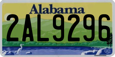 AL license plate 2AL9296