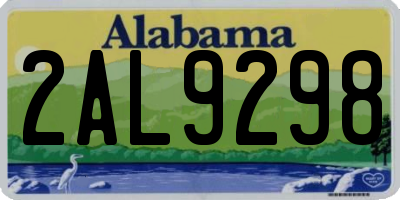AL license plate 2AL9298