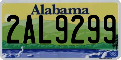 AL license plate 2AL9299