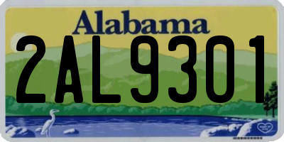 AL license plate 2AL9301