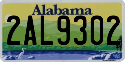 AL license plate 2AL9302