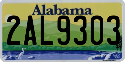 AL license plate 2AL9303