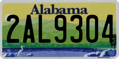 AL license plate 2AL9304