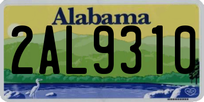 AL license plate 2AL9310