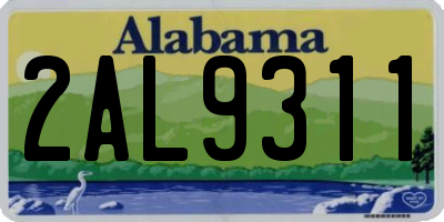 AL license plate 2AL9311