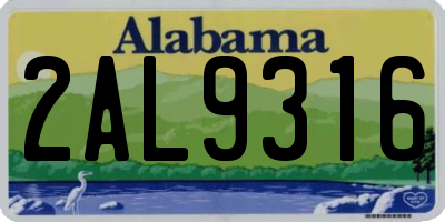 AL license plate 2AL9316