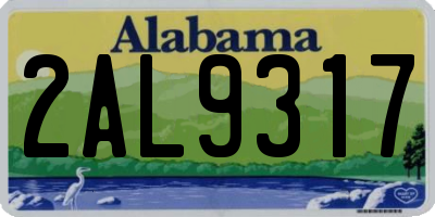 AL license plate 2AL9317