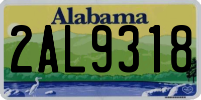 AL license plate 2AL9318
