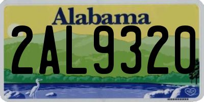AL license plate 2AL9320