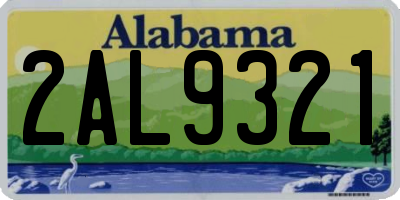 AL license plate 2AL9321