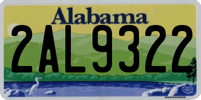 AL license plate 2AL9322