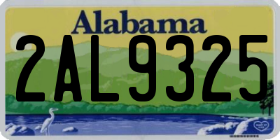 AL license plate 2AL9325