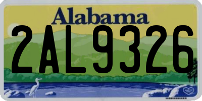AL license plate 2AL9326