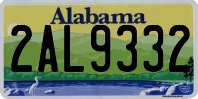 AL license plate 2AL9332