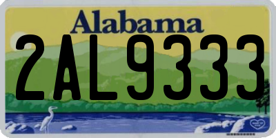 AL license plate 2AL9333