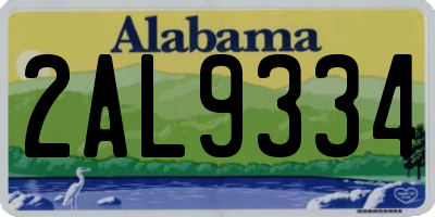 AL license plate 2AL9334