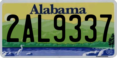 AL license plate 2AL9337
