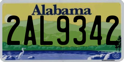 AL license plate 2AL9342