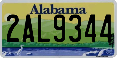 AL license plate 2AL9344