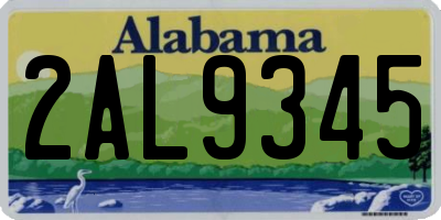 AL license plate 2AL9345
