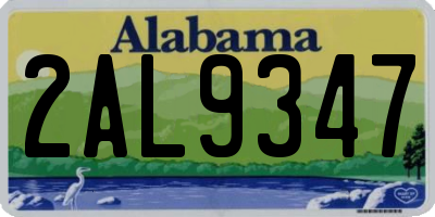 AL license plate 2AL9347