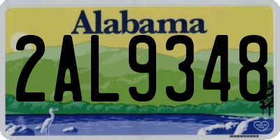 AL license plate 2AL9348