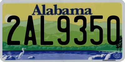 AL license plate 2AL9350