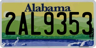 AL license plate 2AL9353