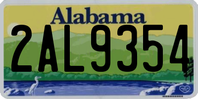 AL license plate 2AL9354