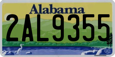 AL license plate 2AL9355