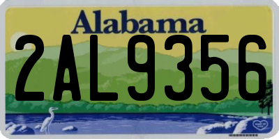 AL license plate 2AL9356