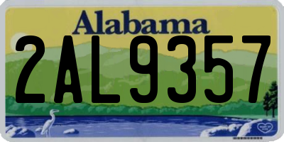 AL license plate 2AL9357