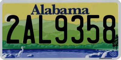 AL license plate 2AL9358
