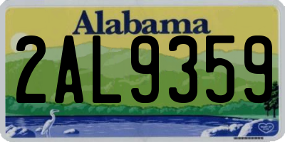 AL license plate 2AL9359