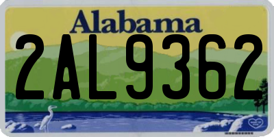 AL license plate 2AL9362