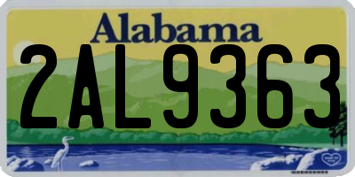 AL license plate 2AL9363