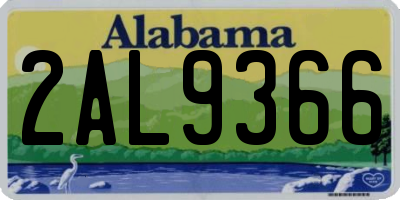 AL license plate 2AL9366