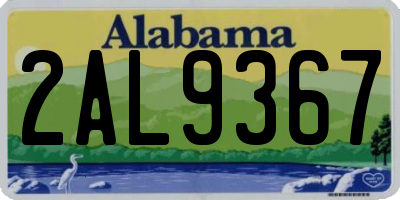 AL license plate 2AL9367