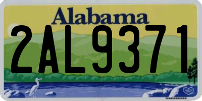 AL license plate 2AL9371
