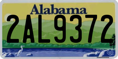 AL license plate 2AL9372