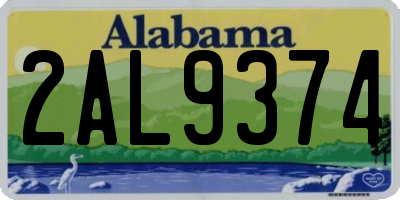 AL license plate 2AL9374