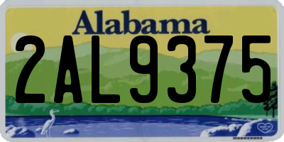 AL license plate 2AL9375