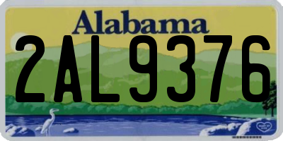 AL license plate 2AL9376