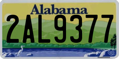 AL license plate 2AL9377