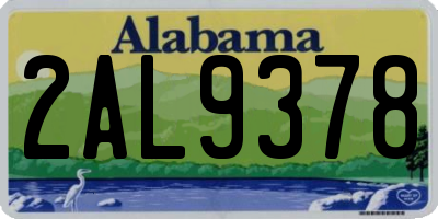 AL license plate 2AL9378