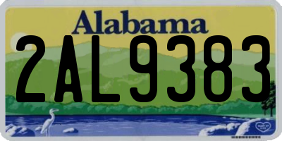 AL license plate 2AL9383