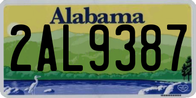 AL license plate 2AL9387